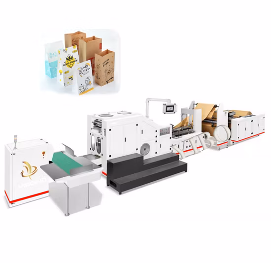 High Speed Fully Automatic Square Bottom Food Sandwich Cookies Chocolate Fast Food Kraft Brown Paper Bag Making Machine Machinery Price Making Paper Bags