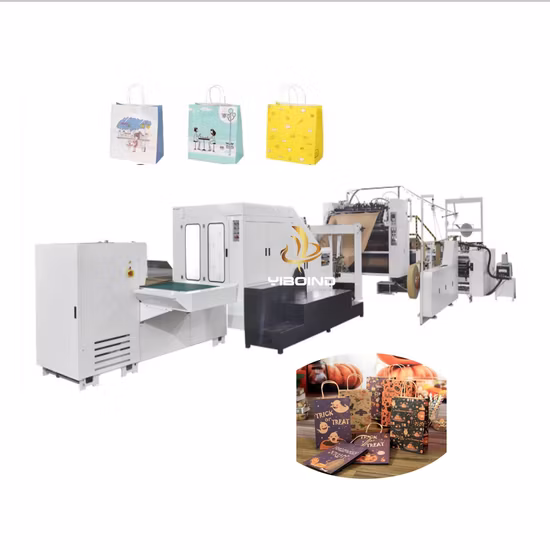 High Speed Fully Automatic Square Bottom Food Sandwich Cookies Chocolate Fast Food Kraft Brown Paper Bag Making Machine Machinery Price Making Paper Bags